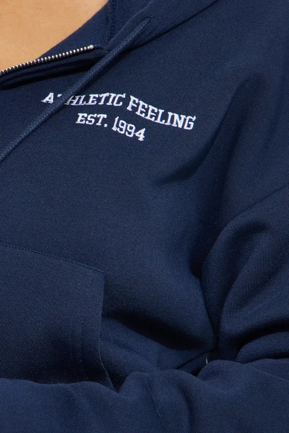 Teddy Sports Club Front Zip Hoodie - Navy
