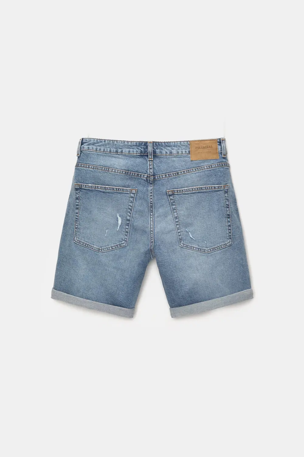 Ripped denim Bermuda shorts