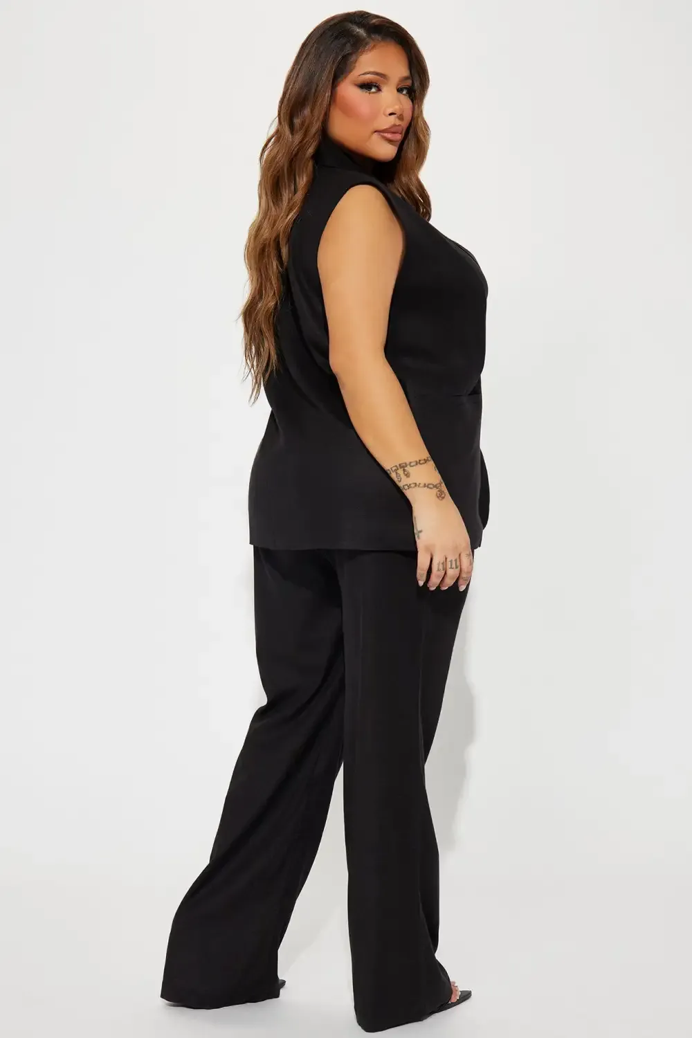 Only Necessary Vest Pant Set - Black