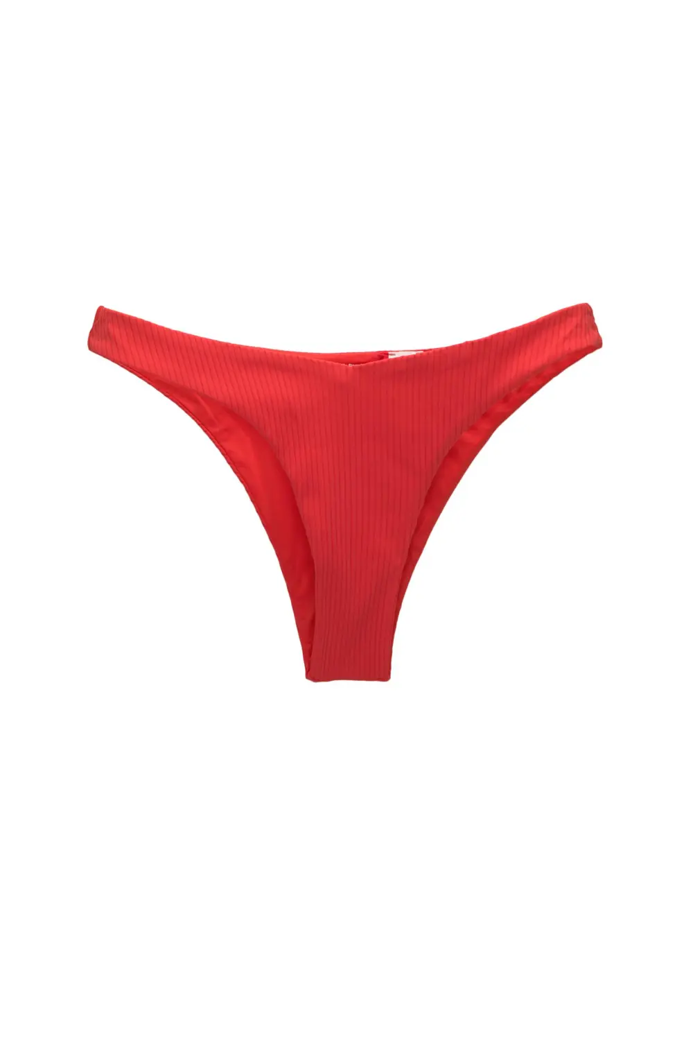Ribbed V-shaped bikini bottoms