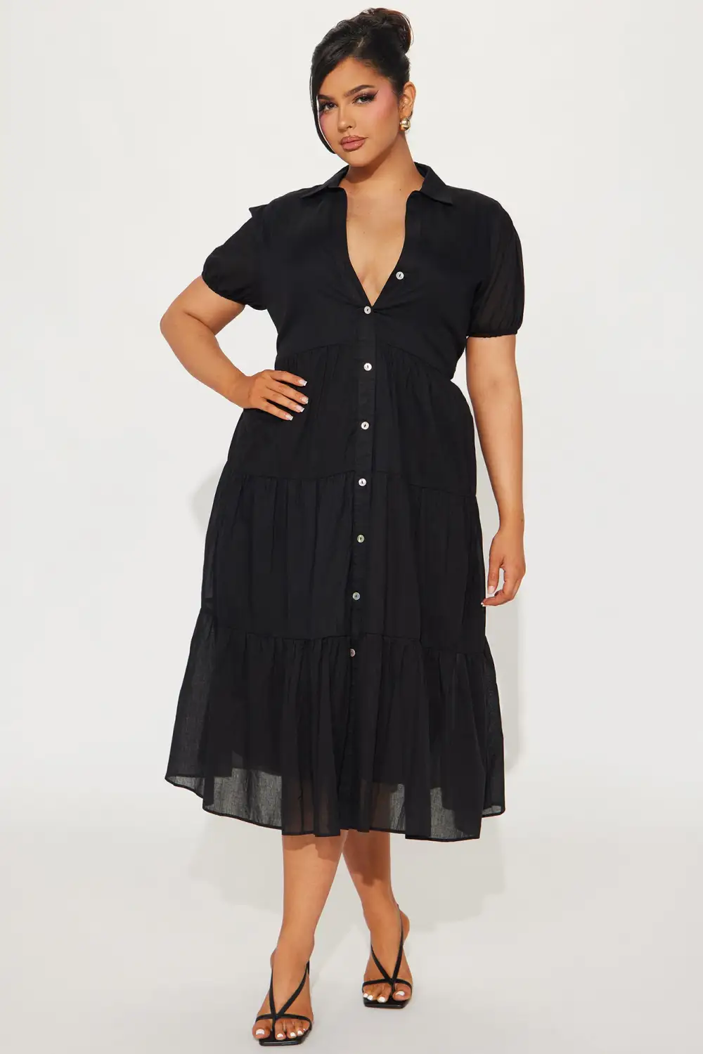 Stella Midi Dress - Black