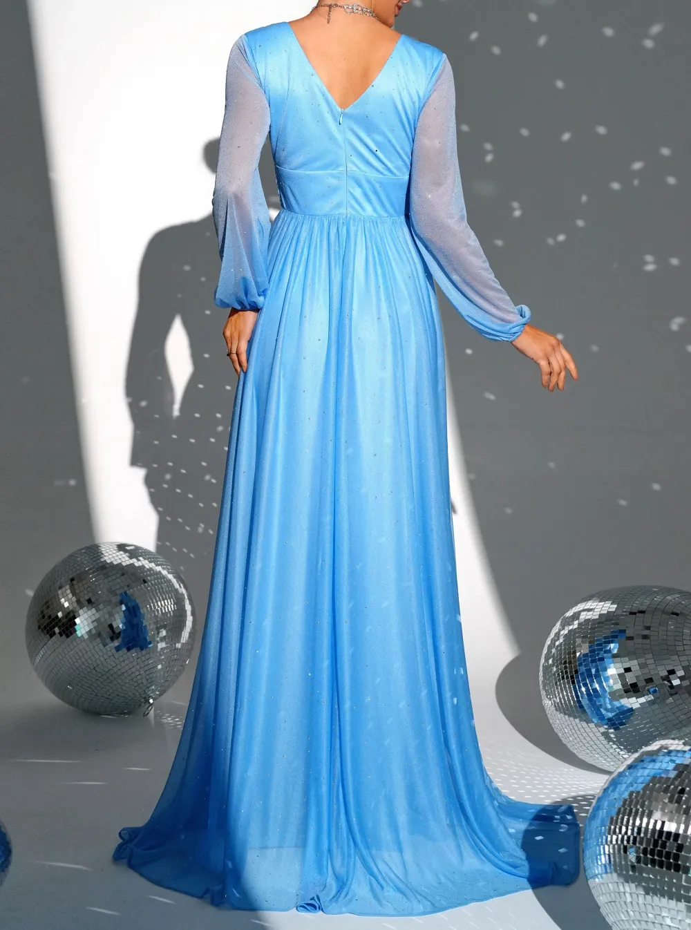 Mesh High Waist Bridesmaid Dress