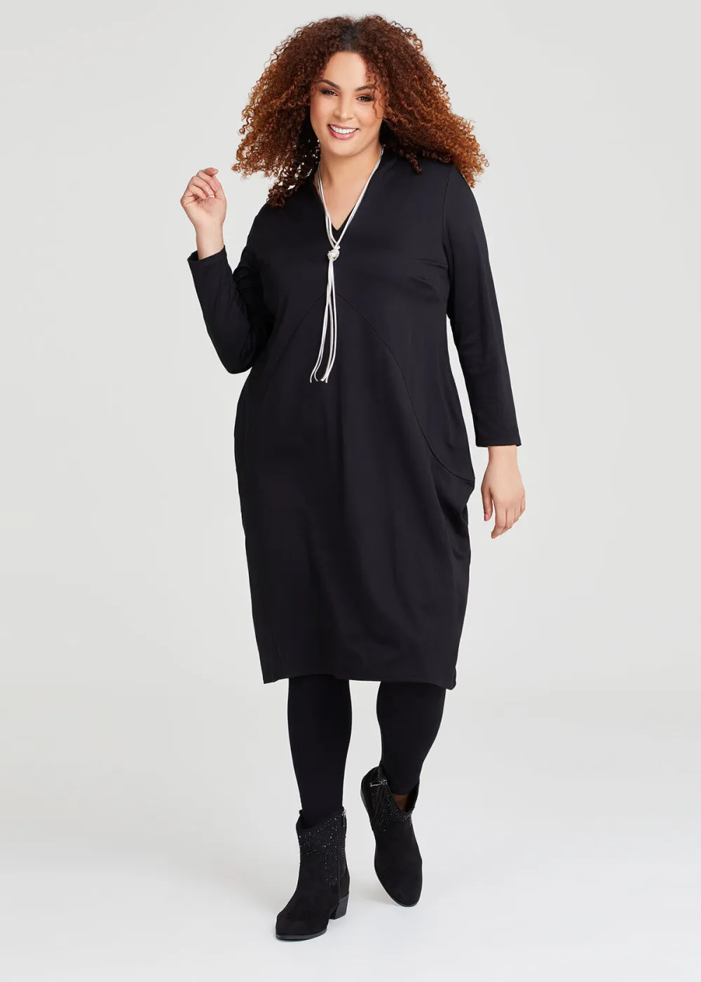 V-neck Ponte Tulip Dress