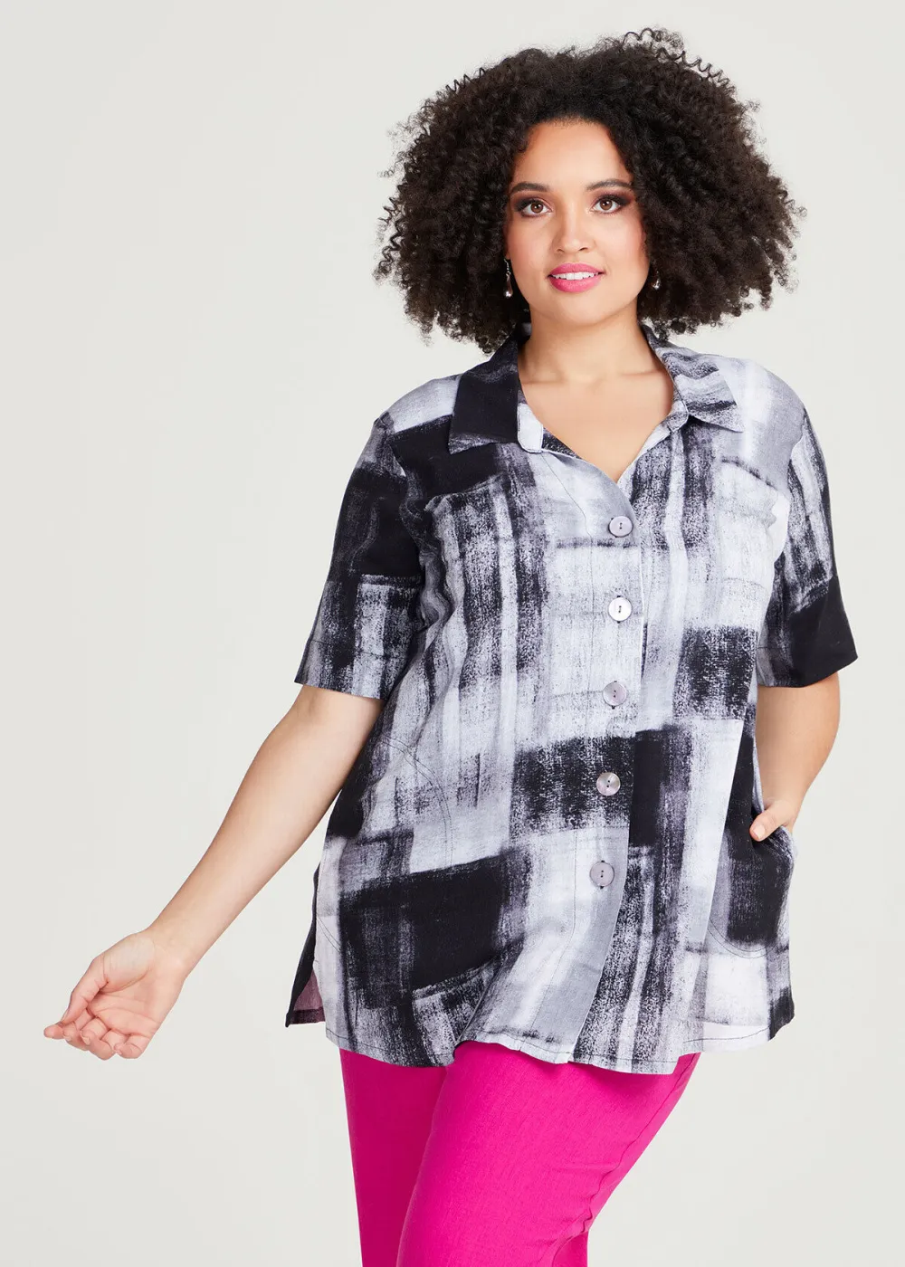 Natural Lia Abstract Shirt