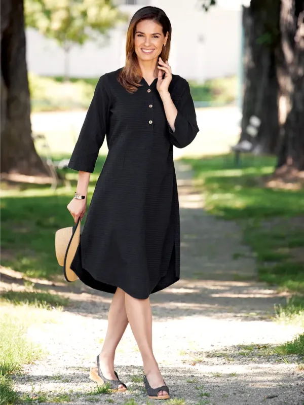 Crinkle Cotton Popover Dress