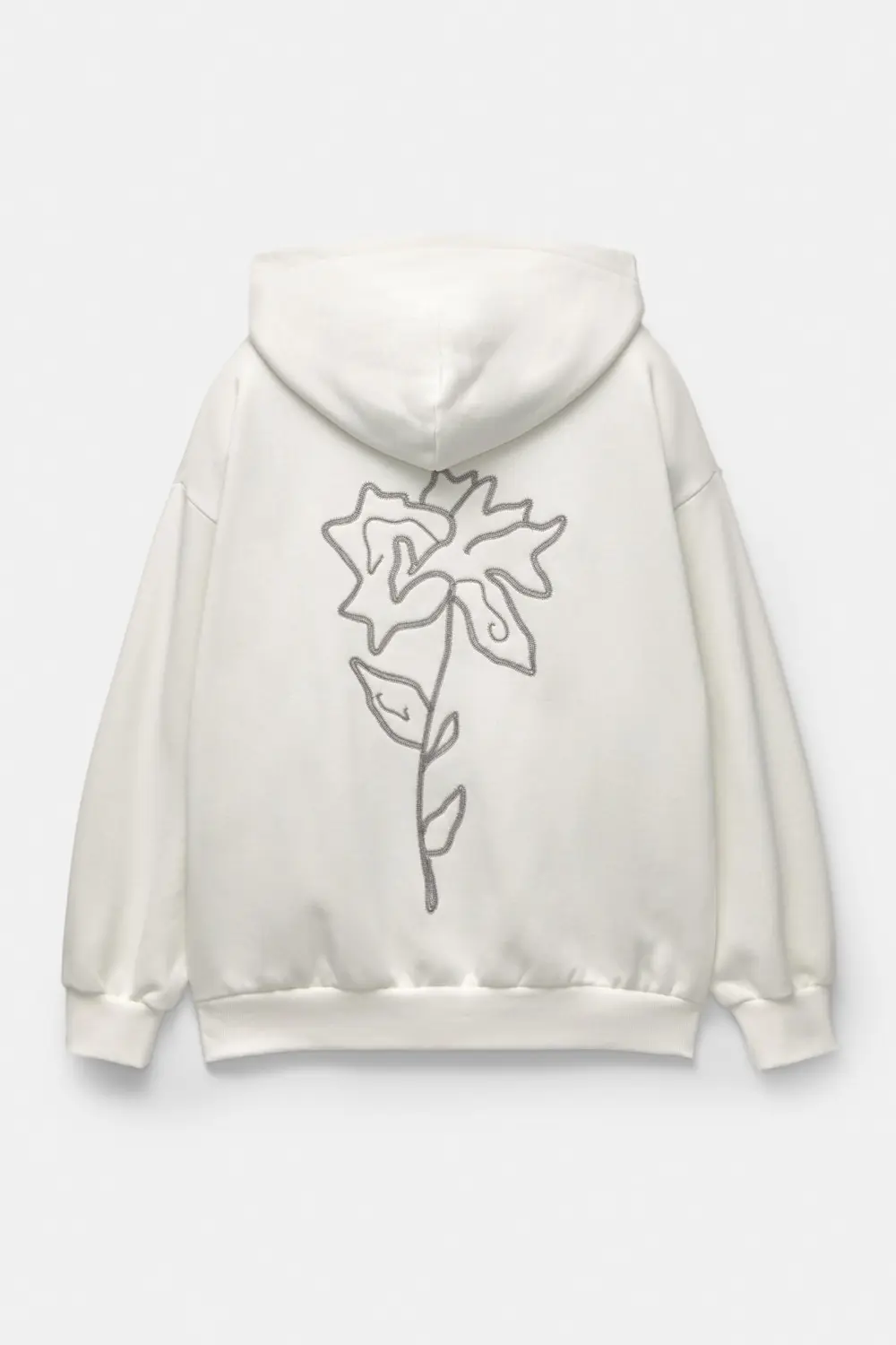Sudadera capucha cremallera flor