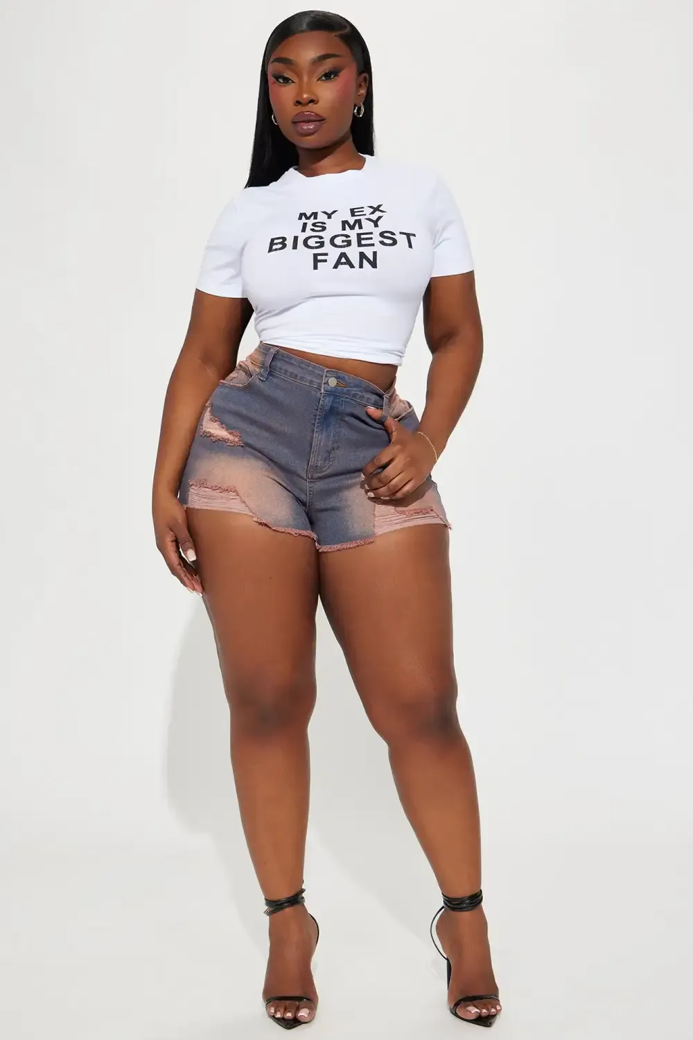 For The Better Stretch Denim Shorts - Peach