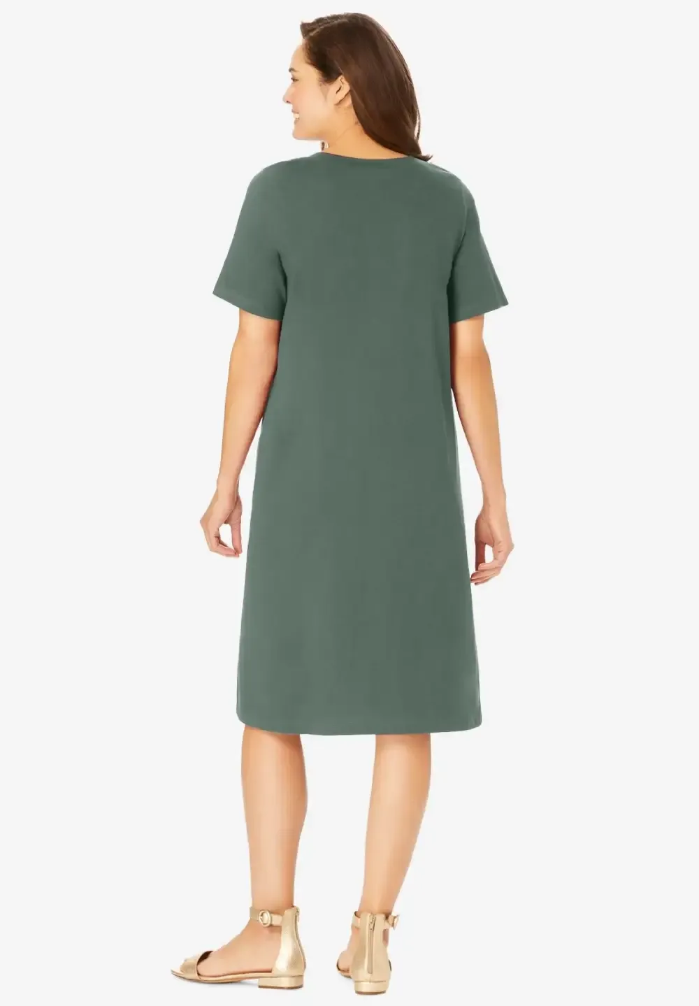 Perfect Short-Sleeve V-Neck Tee Dress