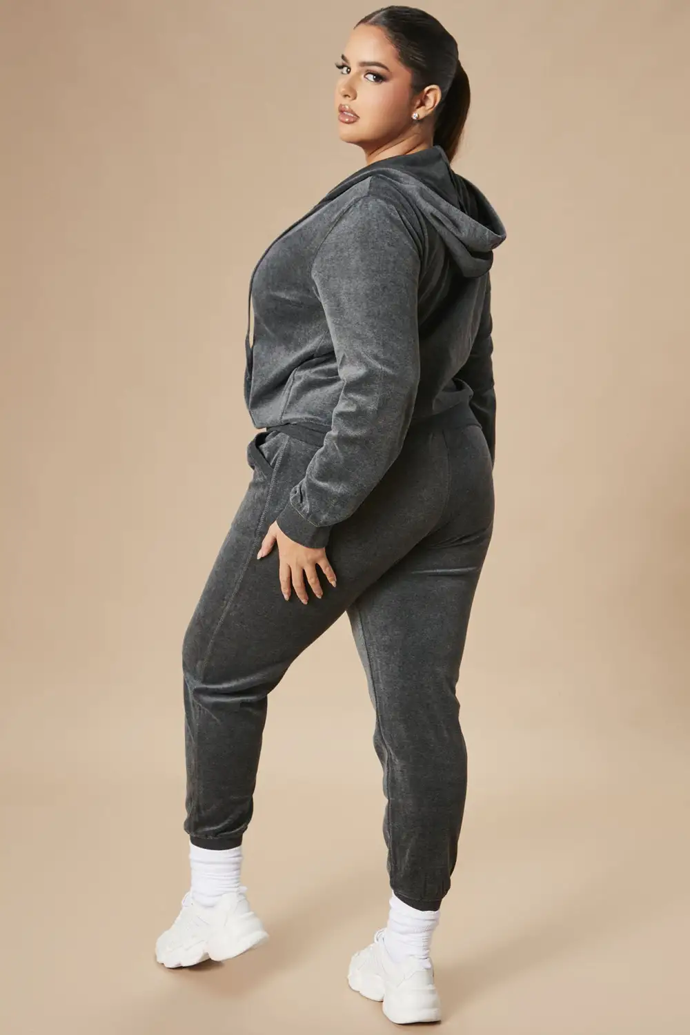 The Original Trendsetter Velour Set - Charcoal