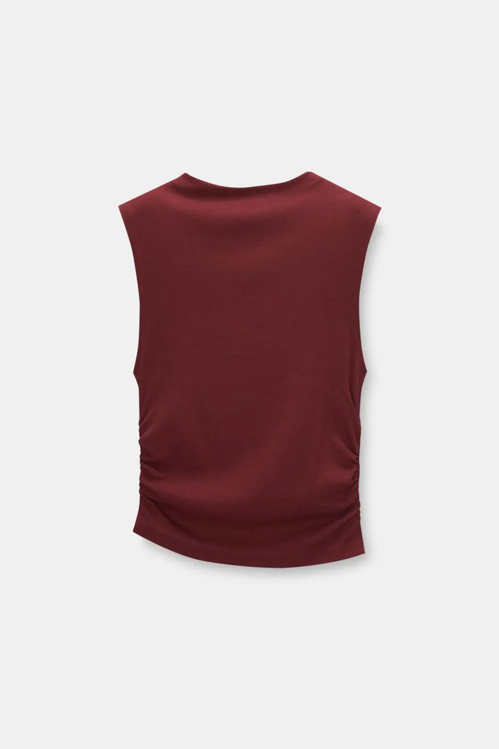 High neck gathered top