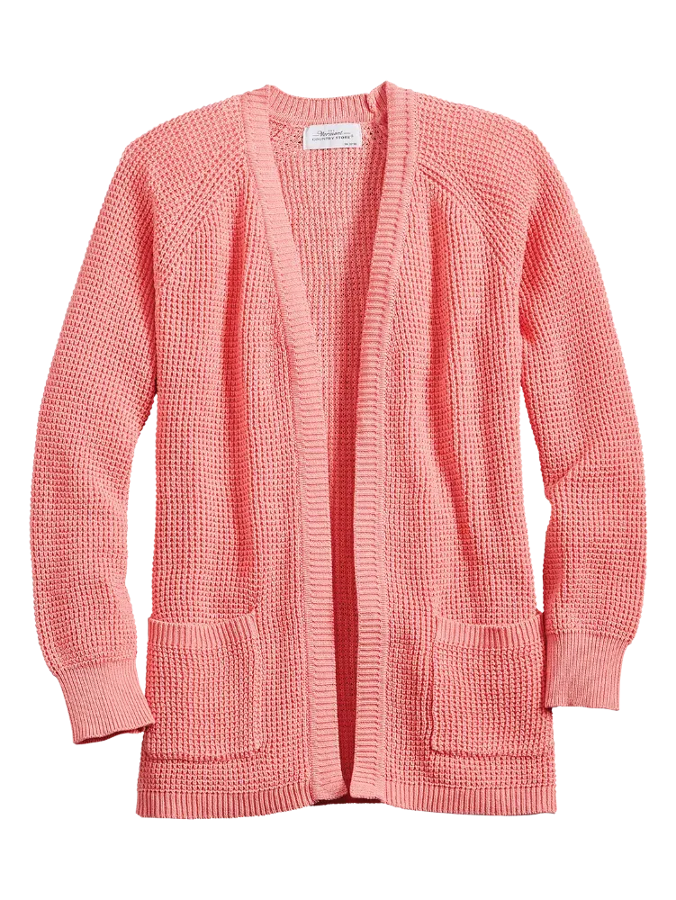 Women's Open-Front Shaker Cardigan Sweater