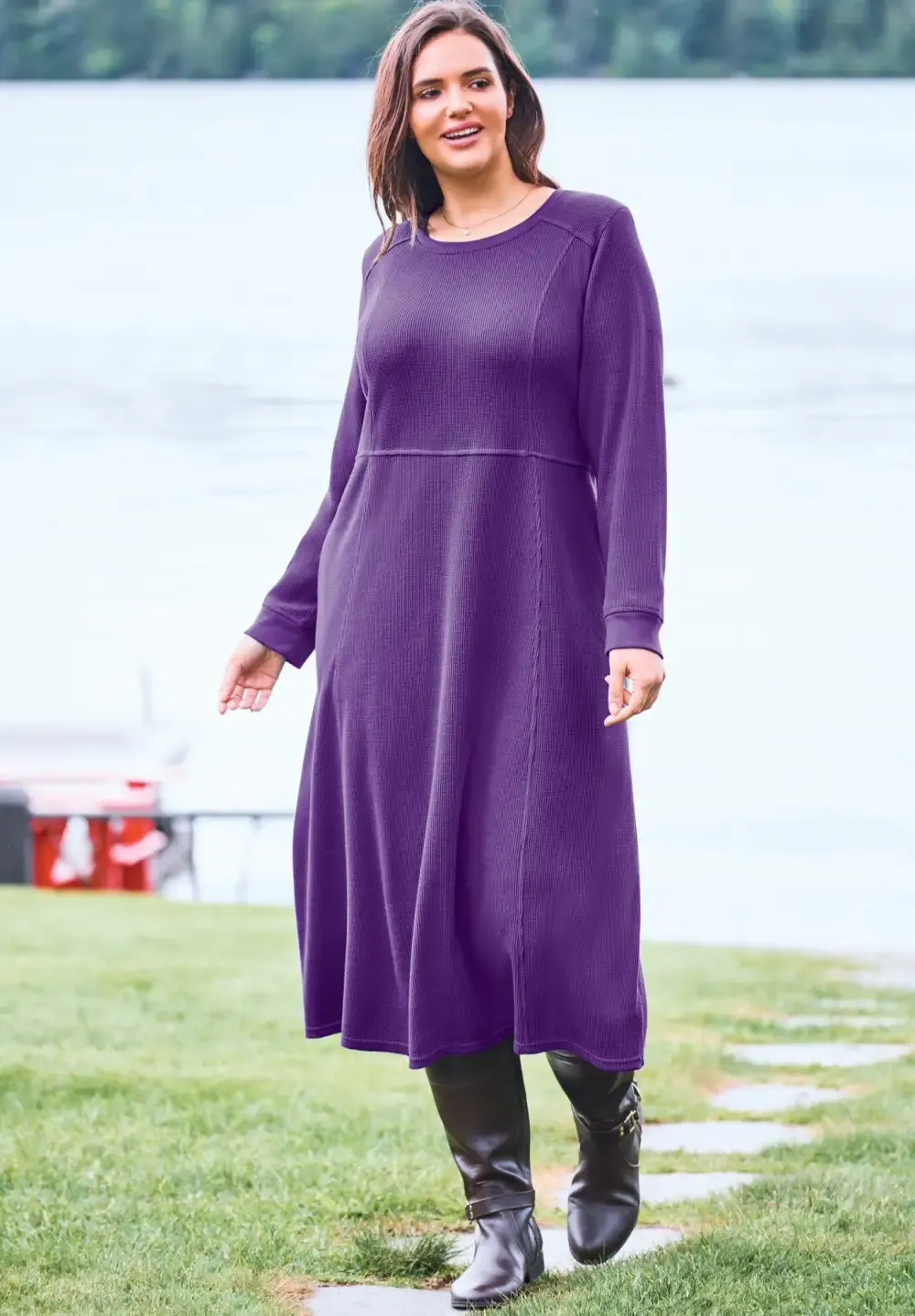 Thermal Knit A-Line Dress