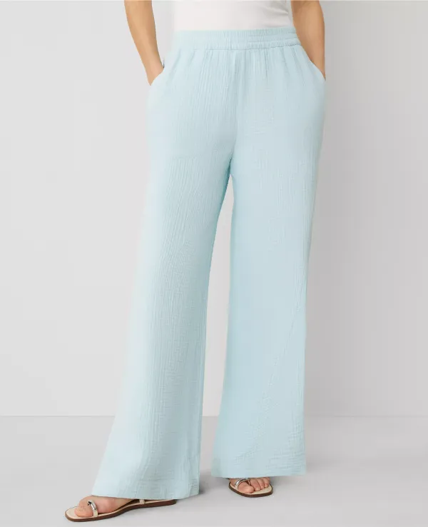 The Pull-On Wide-Leg Pant in Triple Cloth