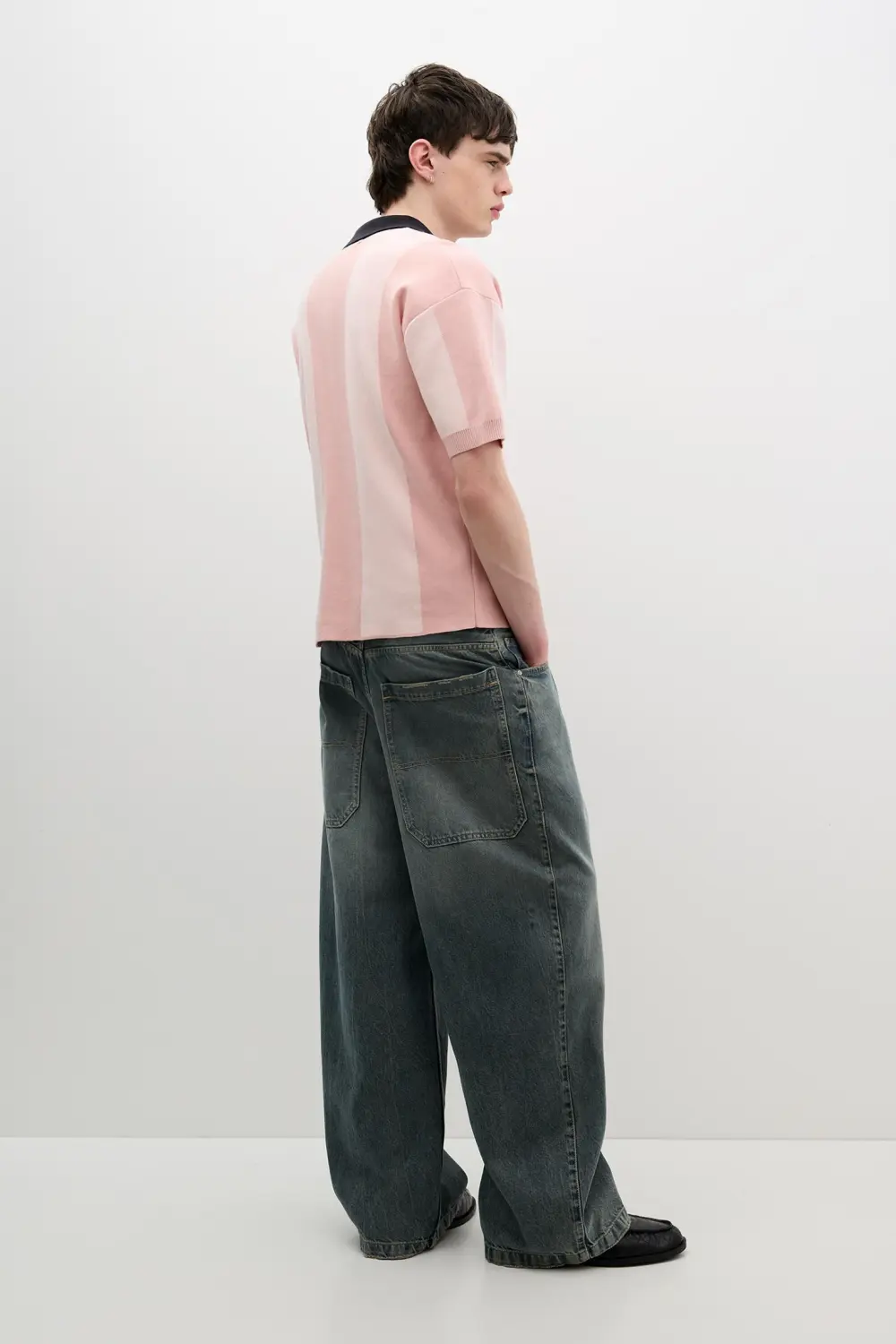 Striped STWD knit polo shirt