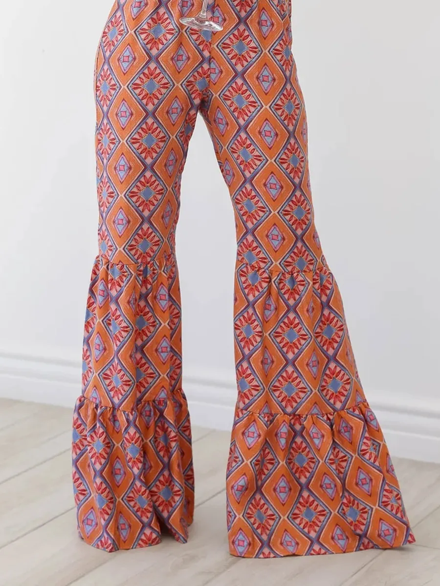 Lace Up Layered Flared Jumpsuit
