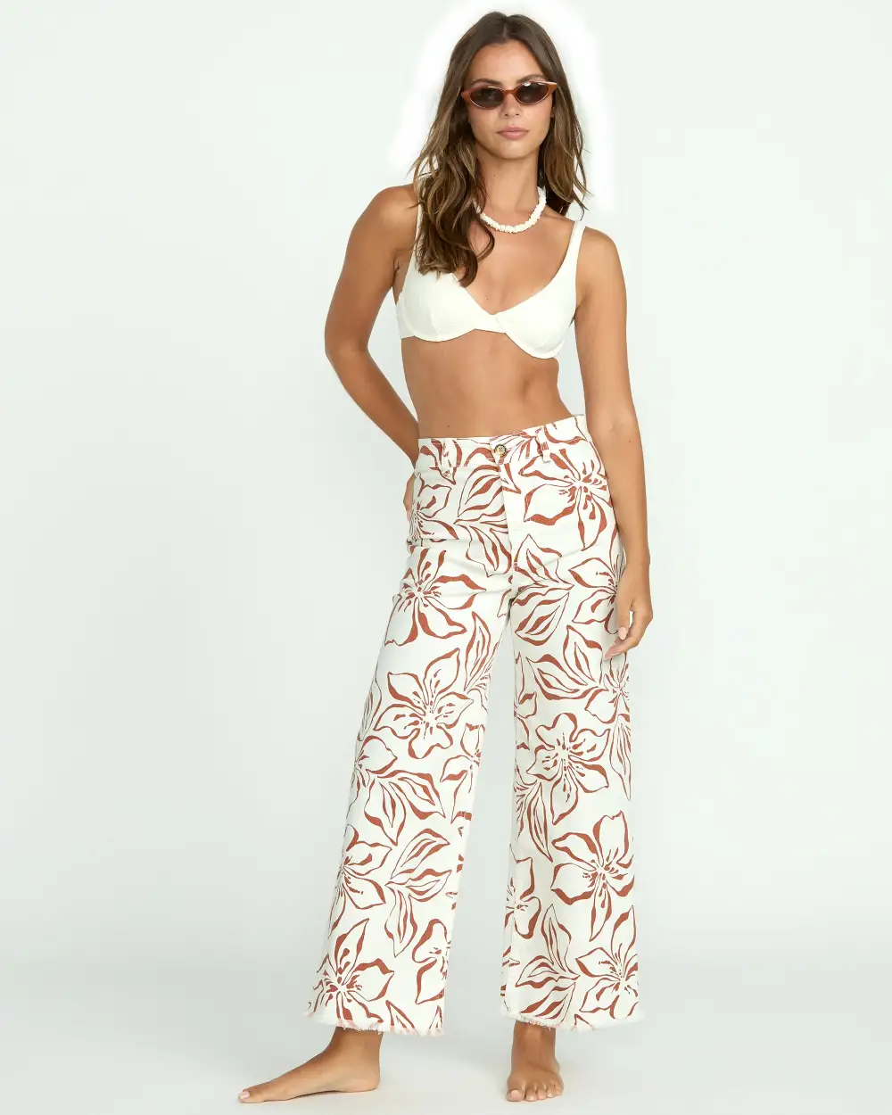 Free Fall Printed Twill Pants - Salt Crystal