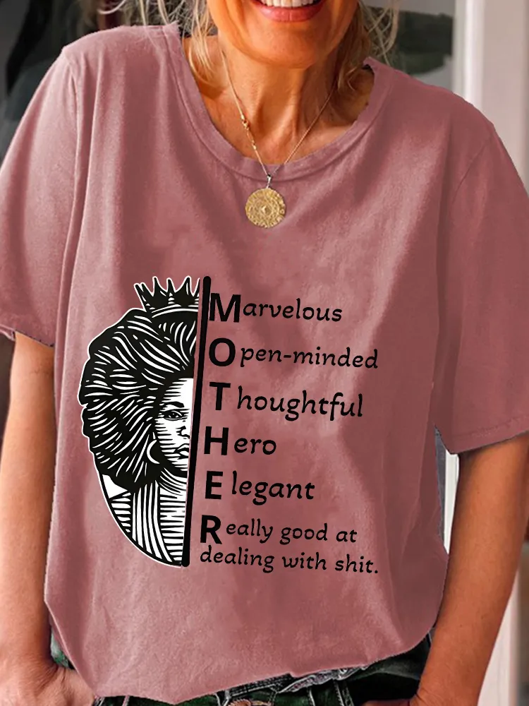 Women'S Marvelous Open-Minded Thoughtful Hero Elegant Really Good At Dealing With Shit Round-Neck Short-Sleeved T-Shirt