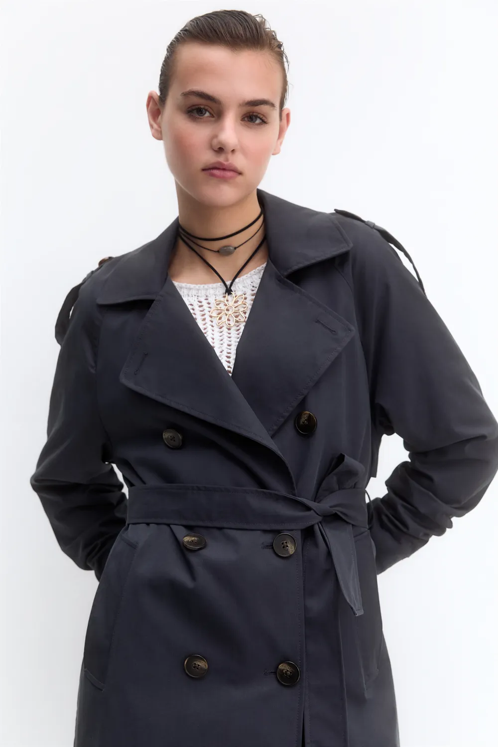 Gabardina cinturón