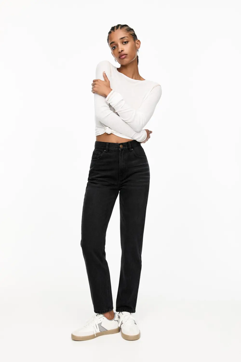 Jeans mom tiro alto