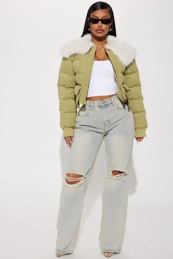 Ella Bomber Jacket - Olive