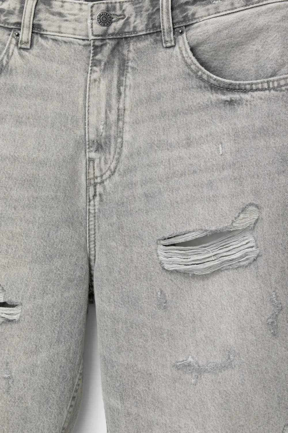 Ripped denim Bermuda shorts