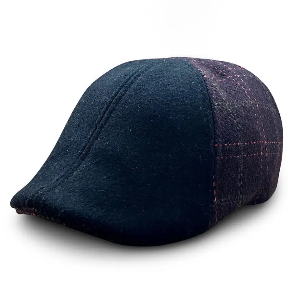 The Cupid Boston Scally Cap - Black & Valentine Plaid