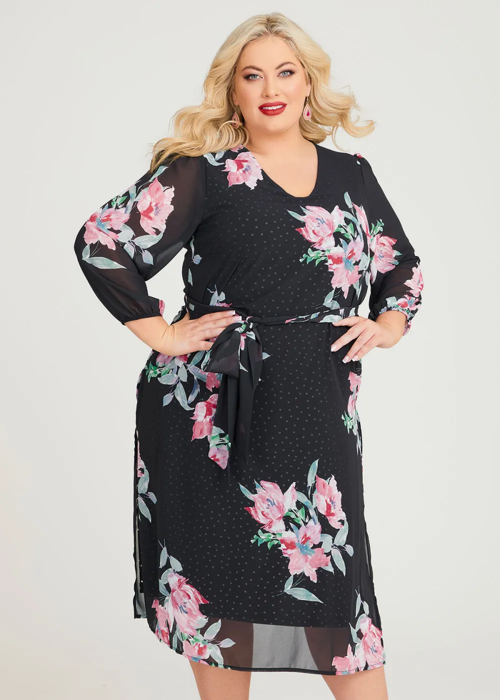 Bloom Spot Chiffon Dress