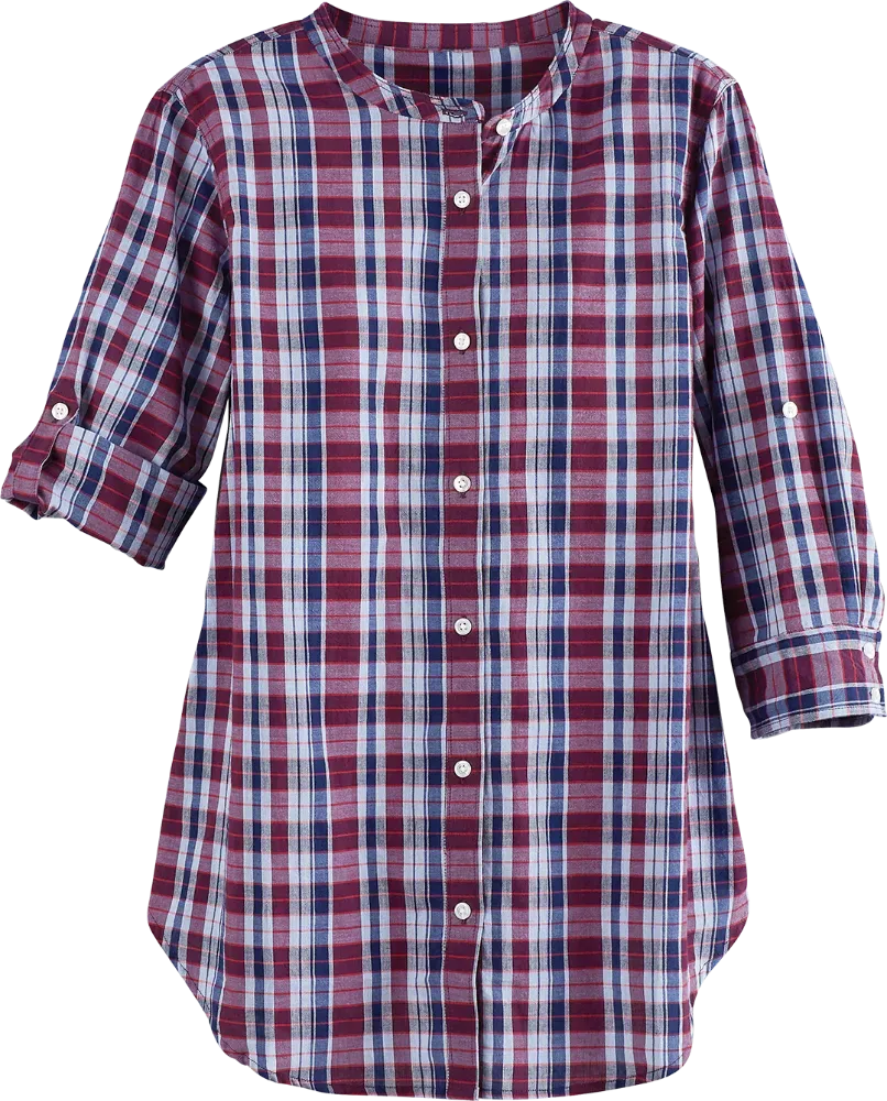 Madras Plaid All-Cotton Tunic