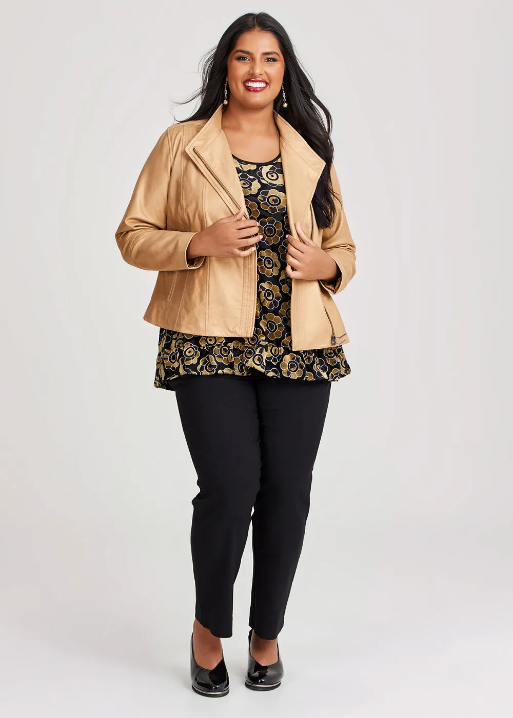 Metallic Leather Jacket