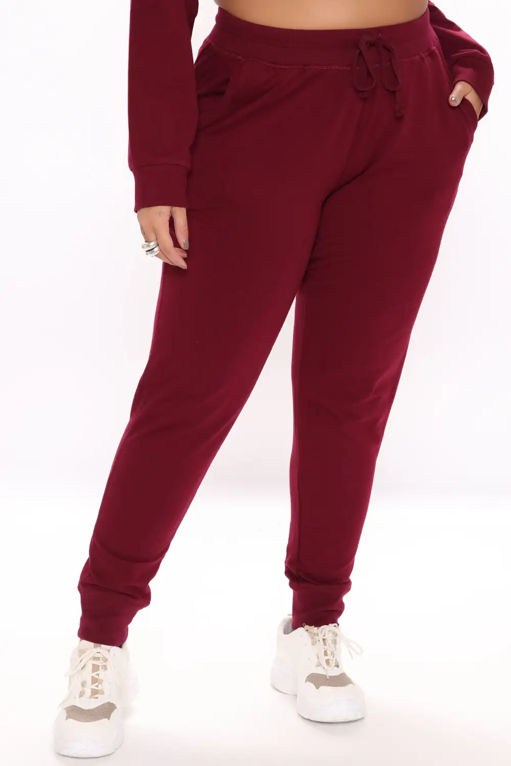 Latest And Greatest French Terry Jogger - Burgundy
