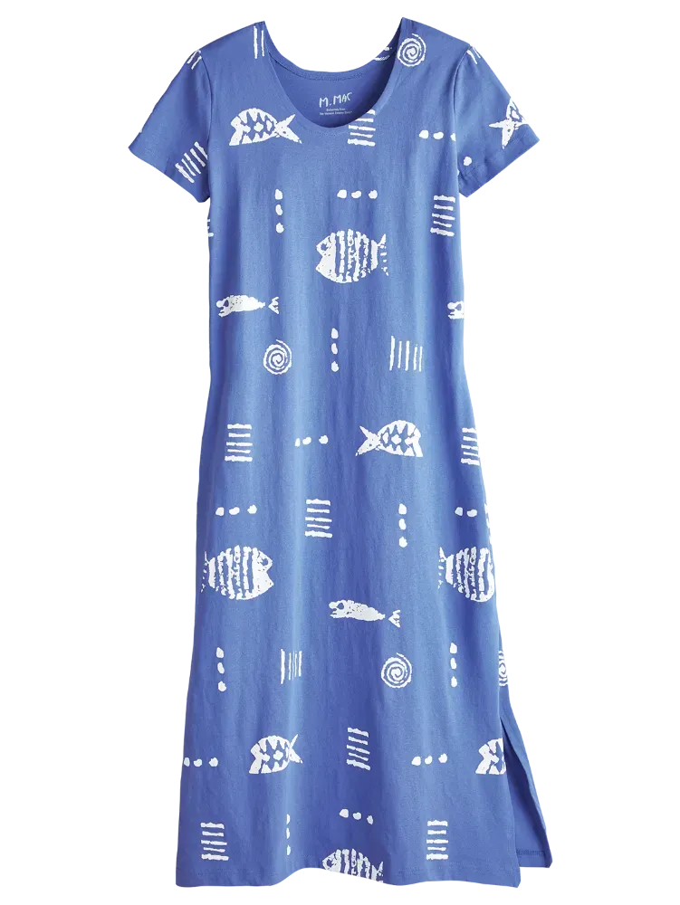 M.MAC Rock Fish Cotton Knit Ankle-Length Dress