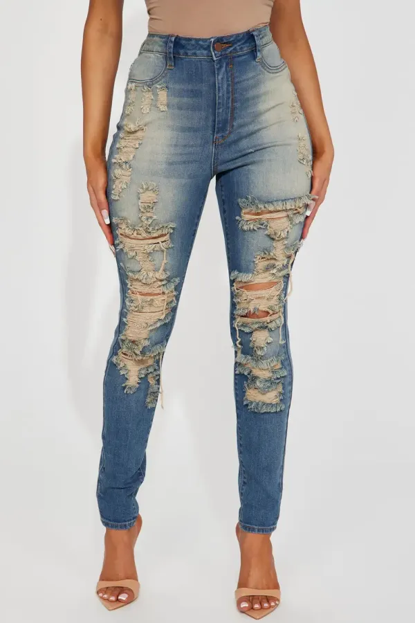 Wanna Know Tinted Stretch Skinny Jean - Medium Wash