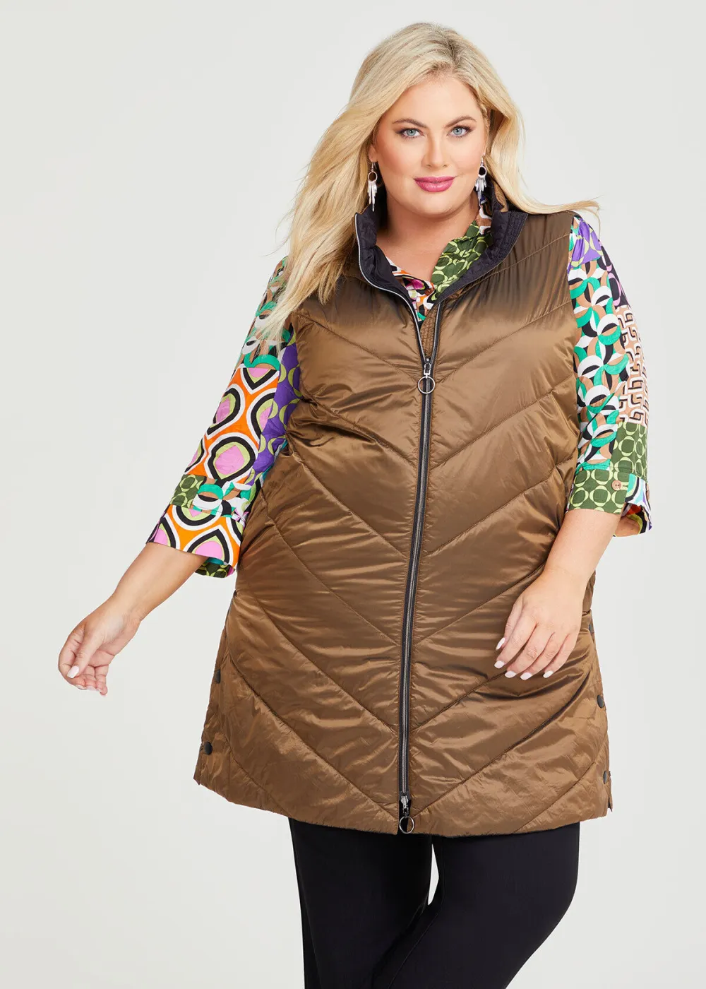 Longline Reversible Puffer Vest