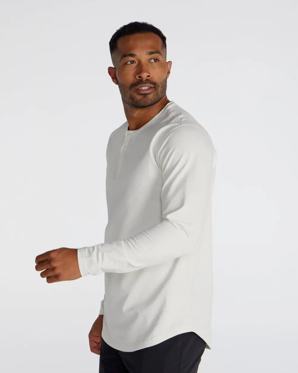 Henley Drop-Cut Long Sleeve: Lux