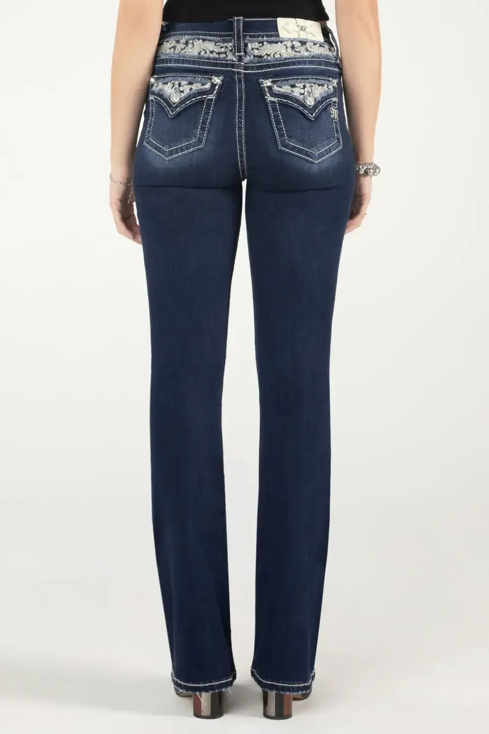 Floral Peekaboo Bootcut Jeans