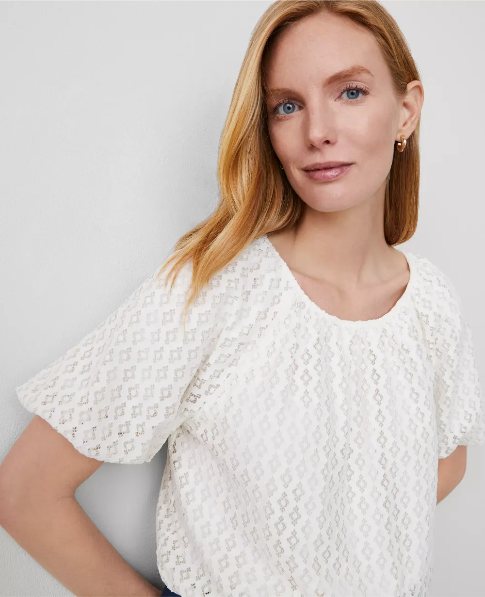 Lace Bubble Hem Blouse