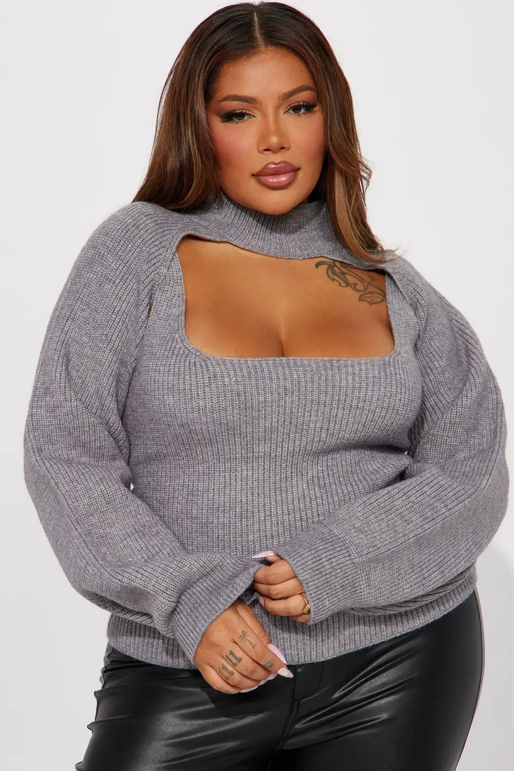 Dynamic Duo Sweater Set - Heather Grey