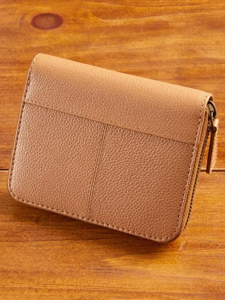 Ella Simone Accordion Zip-Around Leather Wallet, 5 Inch
