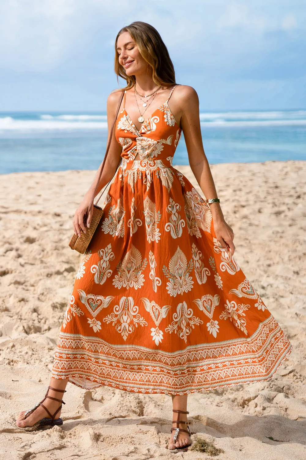Evening Sun Ornate Midi Dress