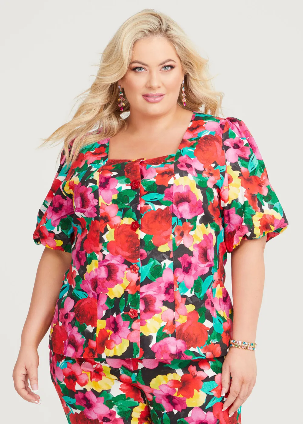 Petunia Floral Linen Jacket