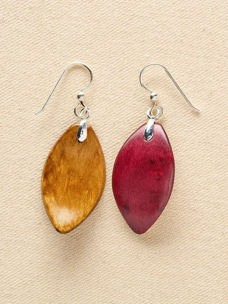 Forest Dreams Mini Leaf Wood Drop Earrings