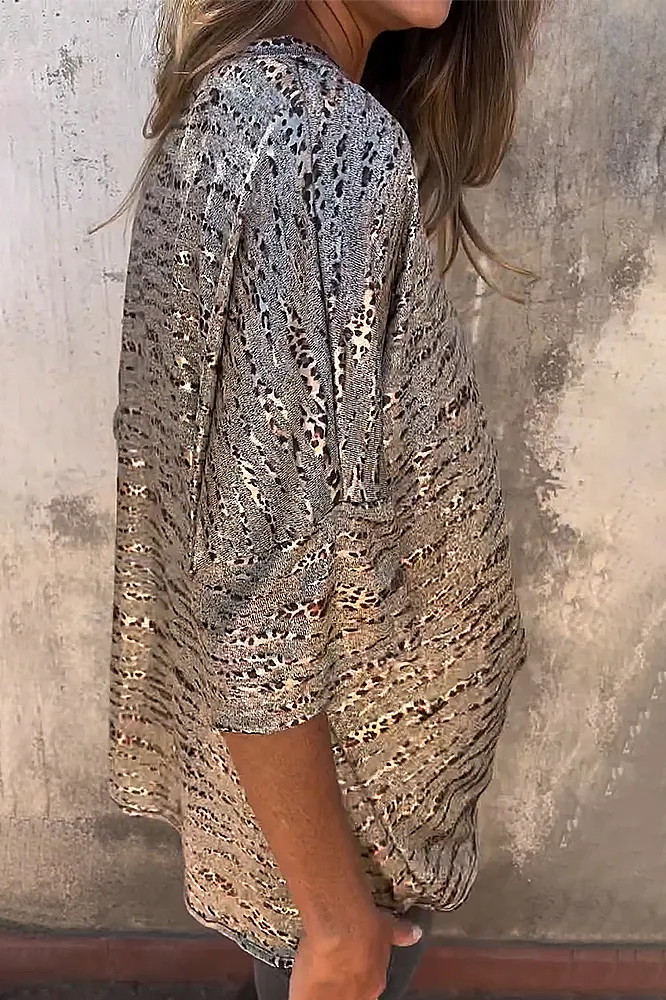 Women's hot stamping loose casual T-shirt