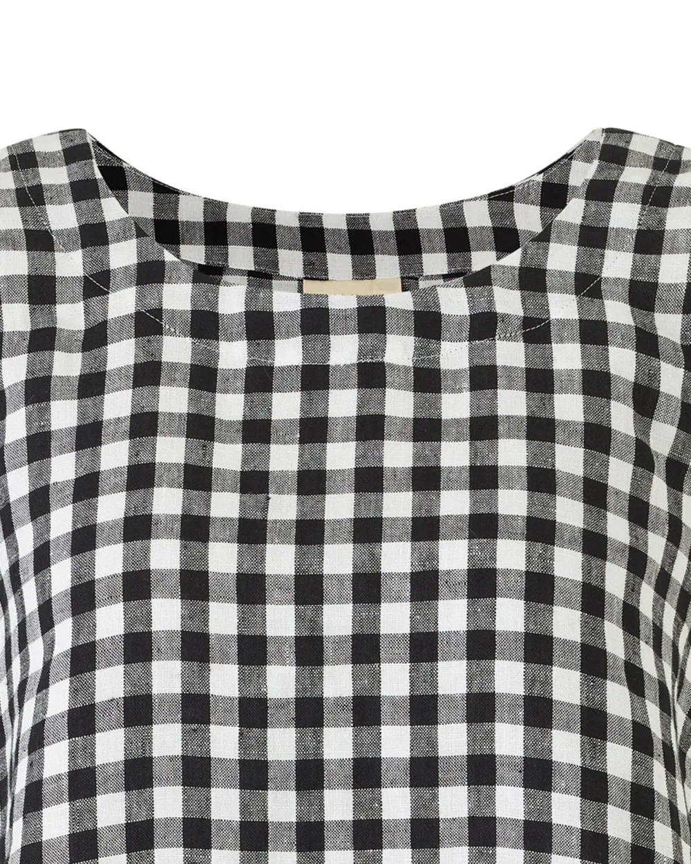 BLACK & WHITE GINGHAM LINEN TOP