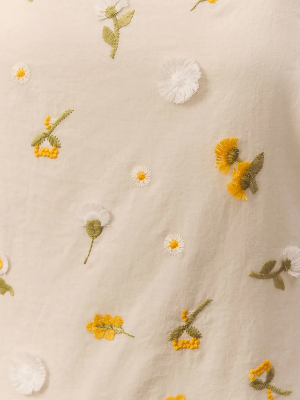 Gentle Yellow Floral Embroidered Slim Dress