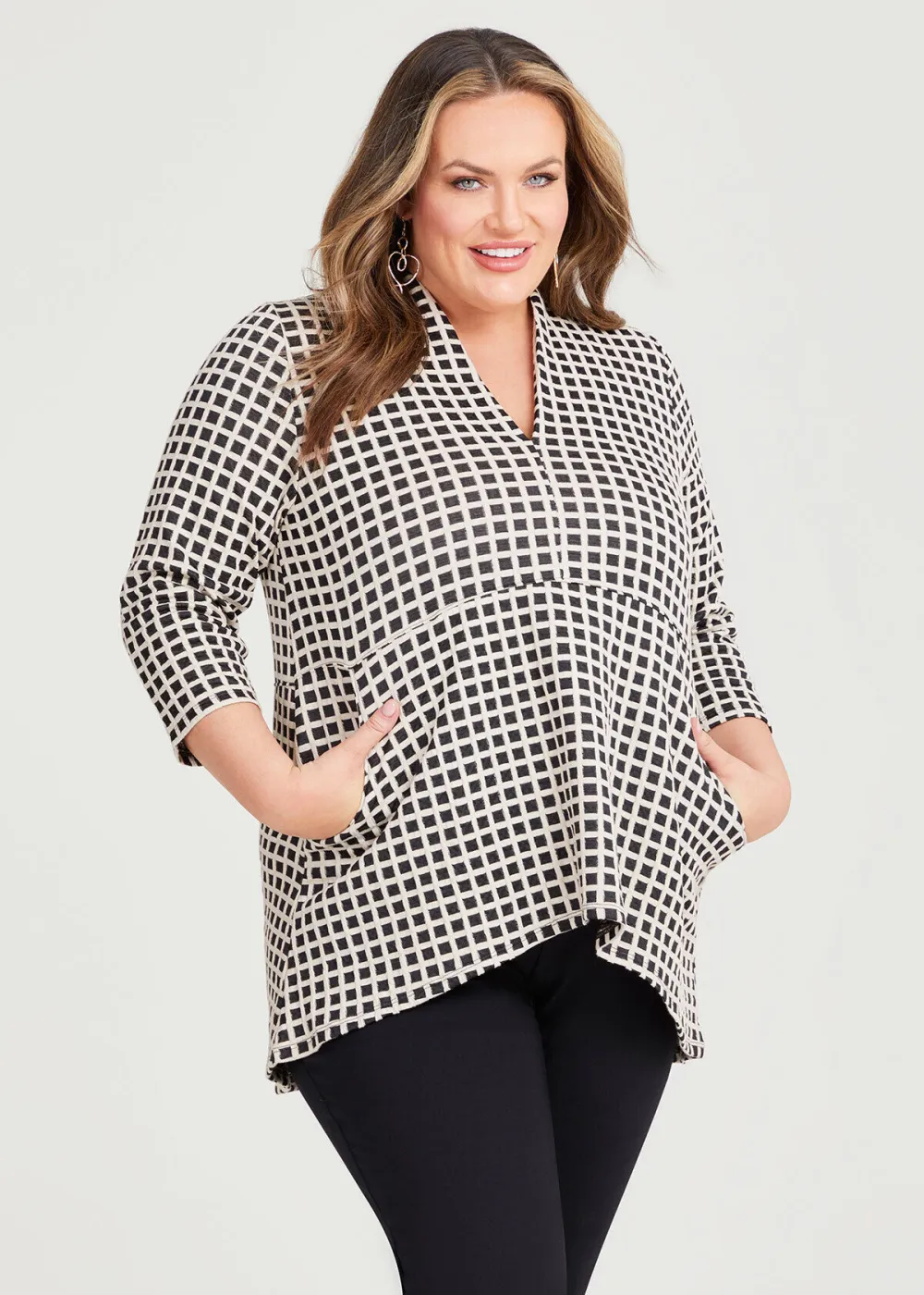 Button Detail Jacquard Top