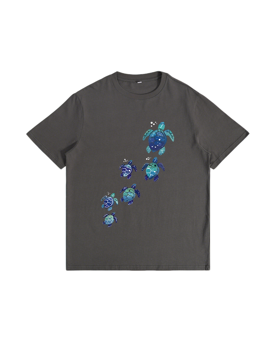 Sea Turtle Galaxy Style Print T-Shirt