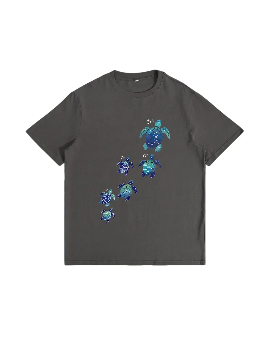 Sea Turtle Galaxy Style Print T-Shirt