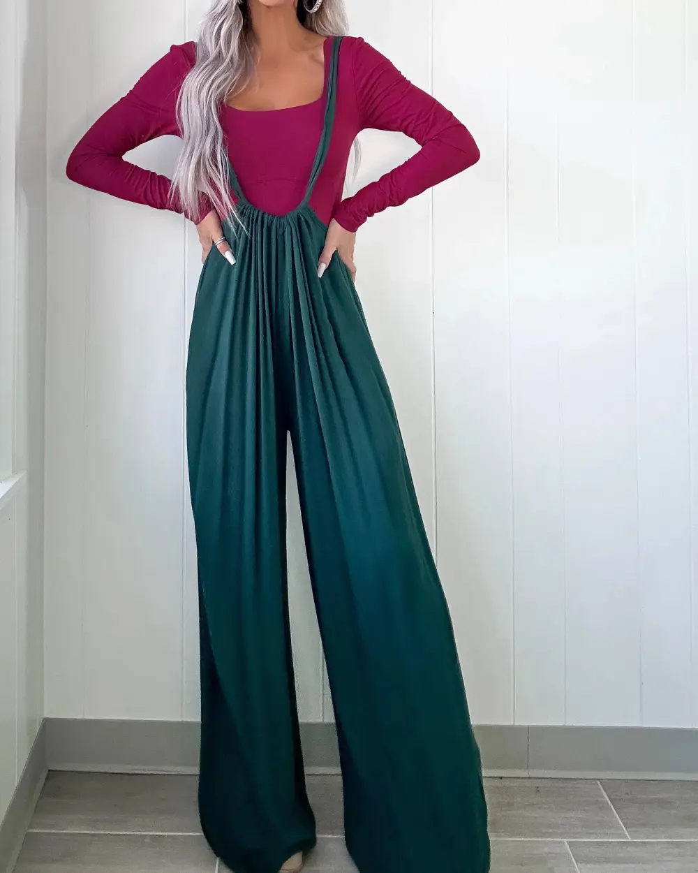 Green Suspender Jumpsuit