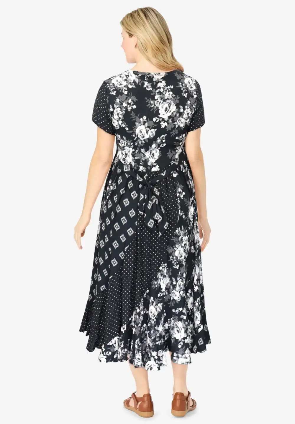 Mixed Print Maxi Dress