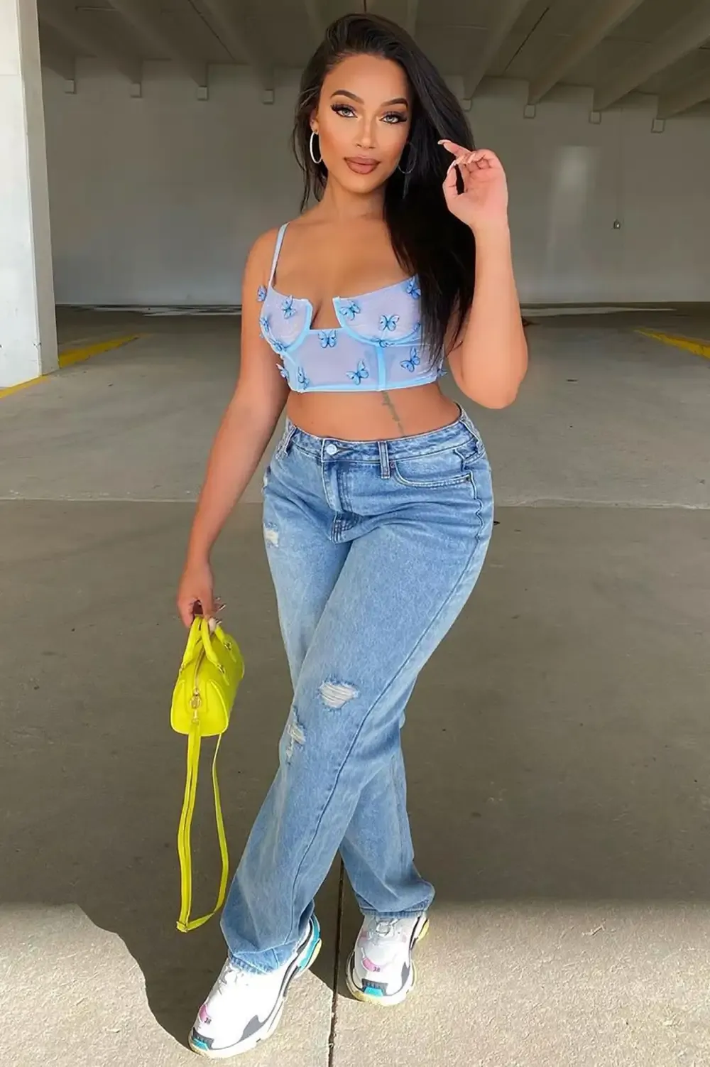 Daddy Issues Slouch Fit Jeans - Medium Blue Wash
